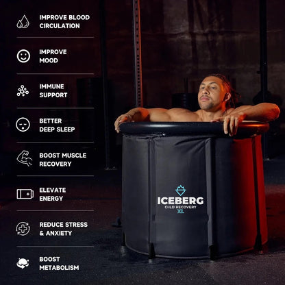 ICEBERG XL EDITION Outdoor Ice Bath Cold Plunge Tub with Lid and Cover 50% Thick