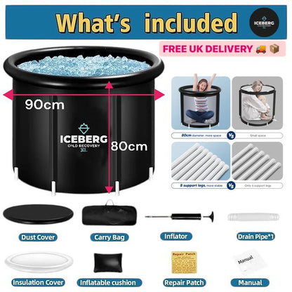 ICEBERG XL EDITION Outdoor Ice Bath Cold Plunge Tub with Lid and Cover 50% Thick