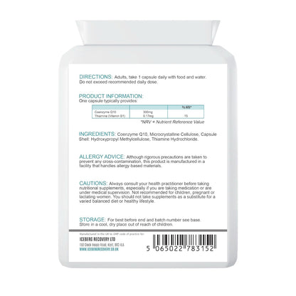 Supplement bottle with label on a white background