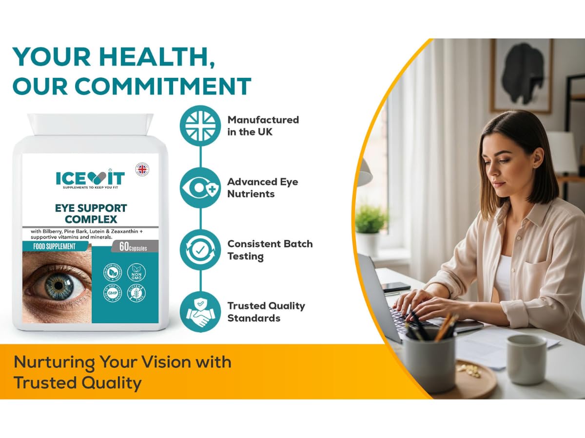 ICEVIT Eye Support Complex UK manufactured GMP quality assurance graphic
