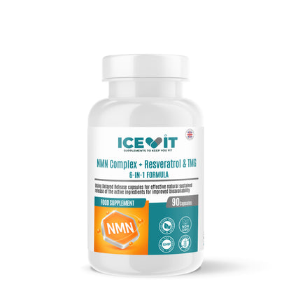 ICEVIT NMN 500 mg vegan capsules UK front bottle
