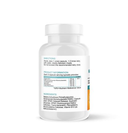 ICEVIT NMN Supplement bottle with label on a white background with full ingredient list